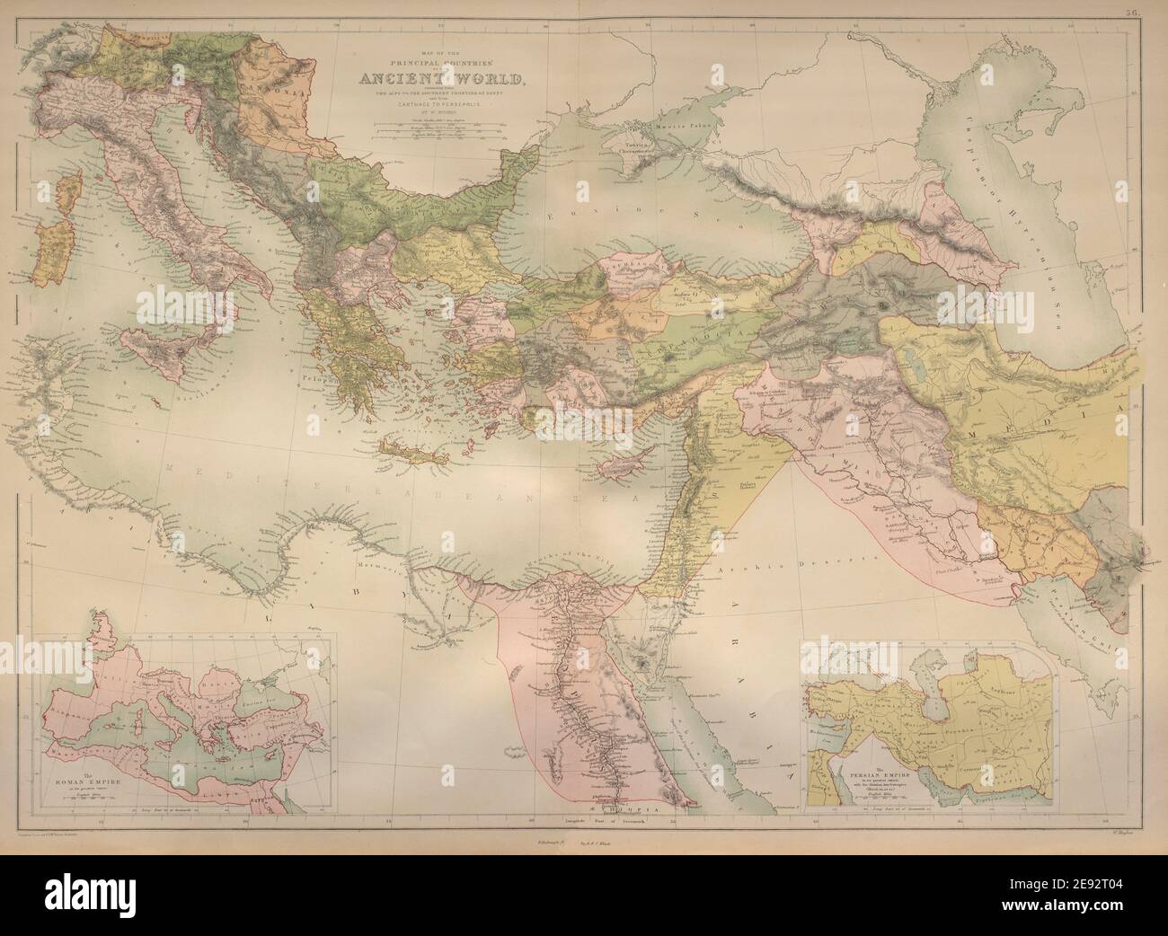 Monde ancien. Méditerranée orientale et Moyen-Orient. BARTHOLOMEW 1870 vieille carte Banque D'Images