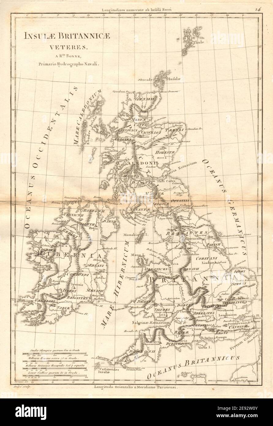 Insulae Britannicae anciens combattants. Îles britanniques Grande-Bretagne romaine ancienne. BONNE 1787 carte Banque D'Images