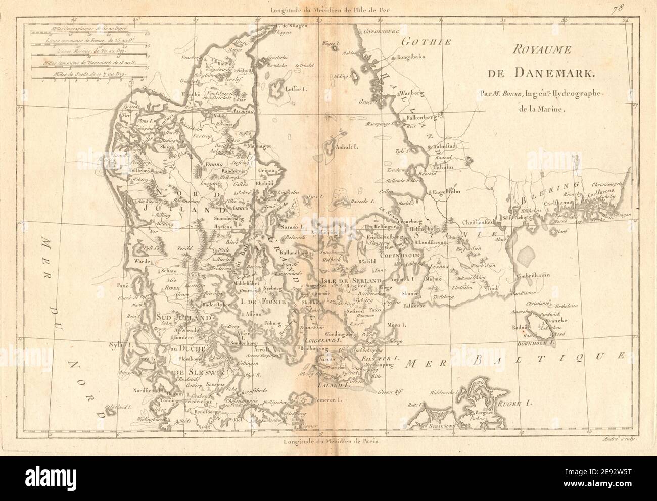 Royaume-Uni de Danemark. Royaume du Danemark. BONNE 1787 carte ancienne plan carte Banque D'Images