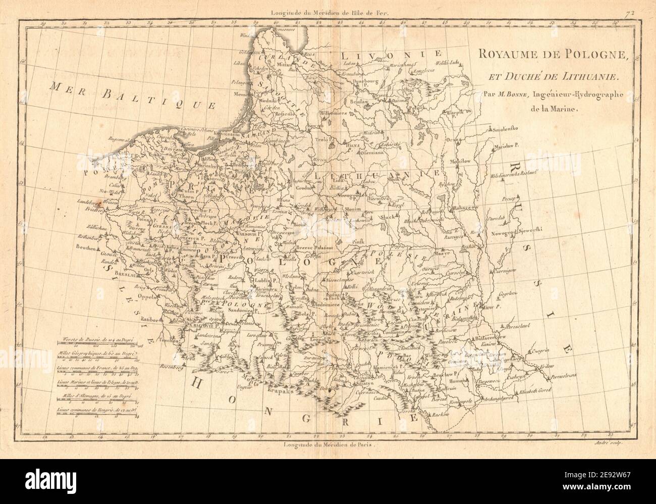 Royaume de Bologne et Duché de Lithuanie. Pologne et Lituanie. BONNE 1787 carte Banque D'Images