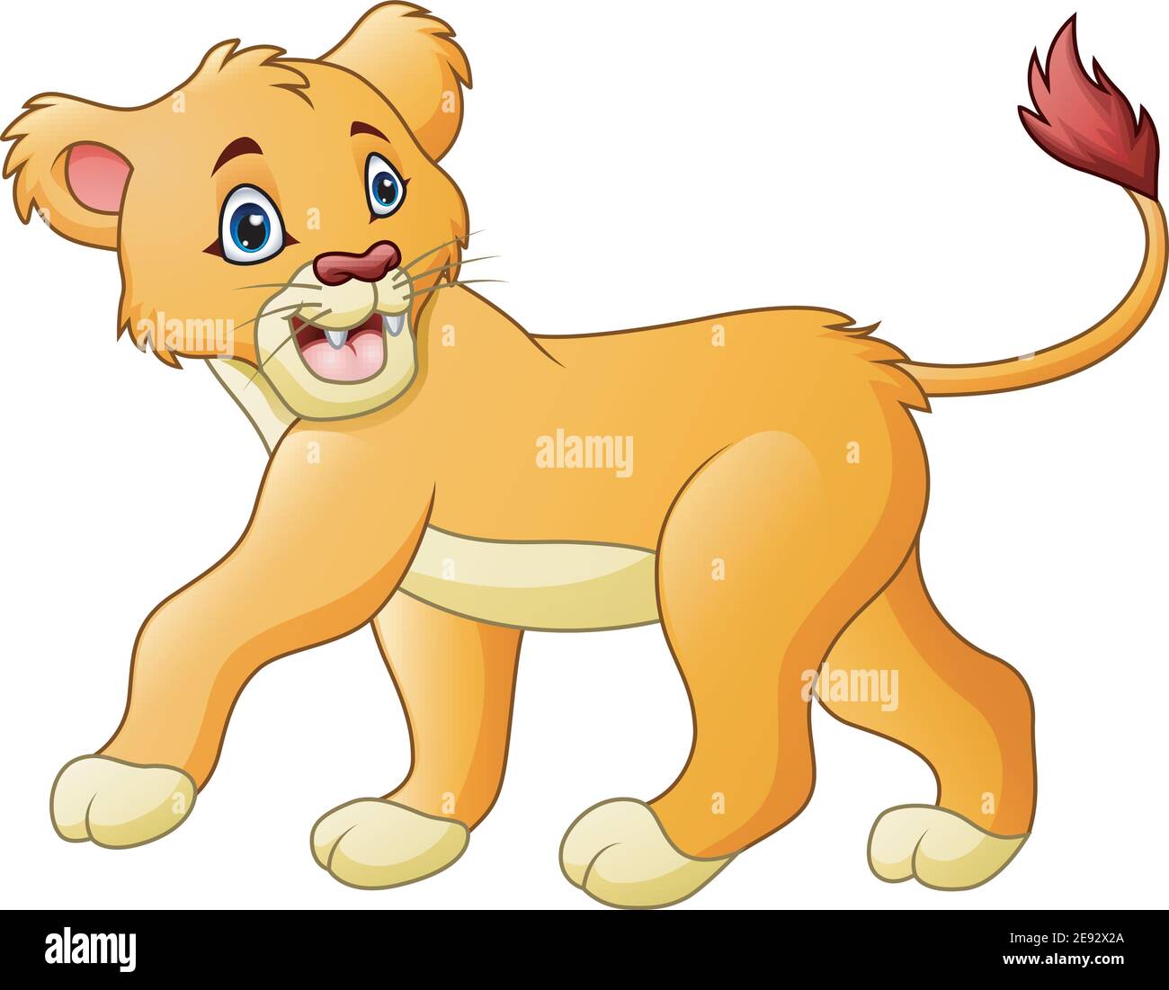 Illustration vectorielle de la lioness de dessin animé isolée sur fond blanc Illustration de Vecteur