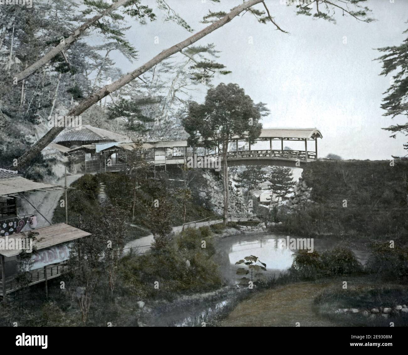 Photographie de la fin du XIXe siècle - Jardins, Kobe, Japon Banque D'Images