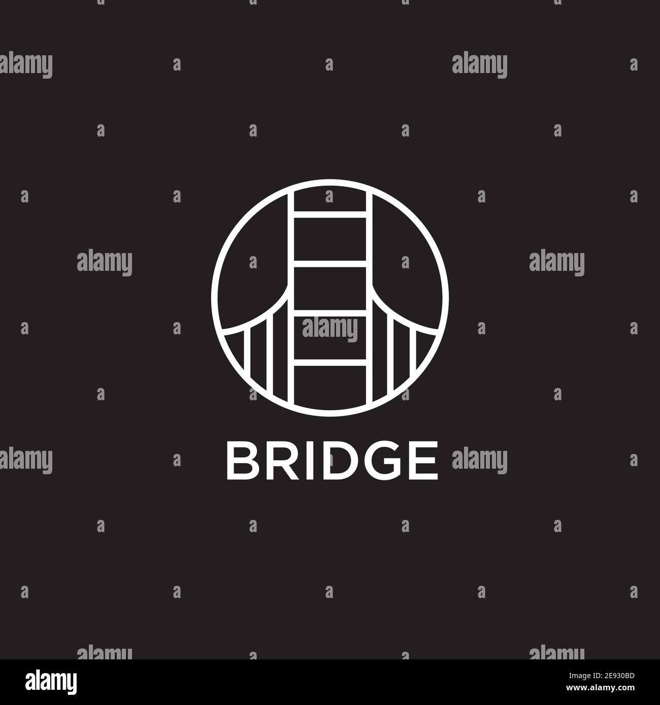 Modèle d'illustration vectorielle simple Bridge Icon logo design Illustration de Vecteur