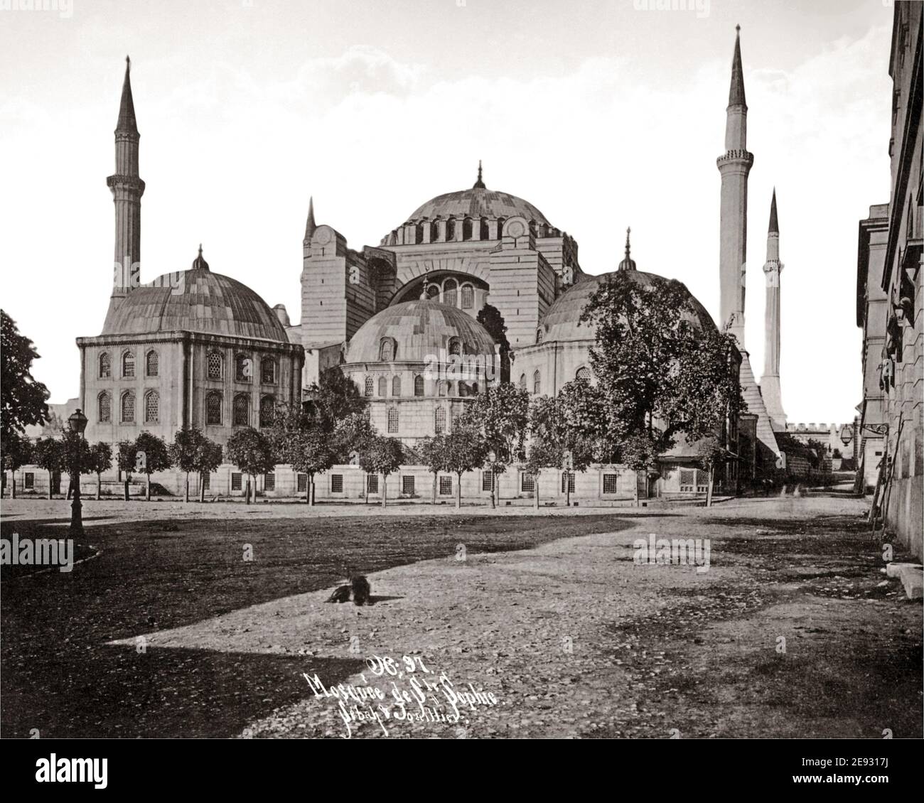Photographie de la fin du XIXe siècle - Sainte-Sophie, mosquée, ancienne église et musée, Istanbul, Turquie. Banque D'Images