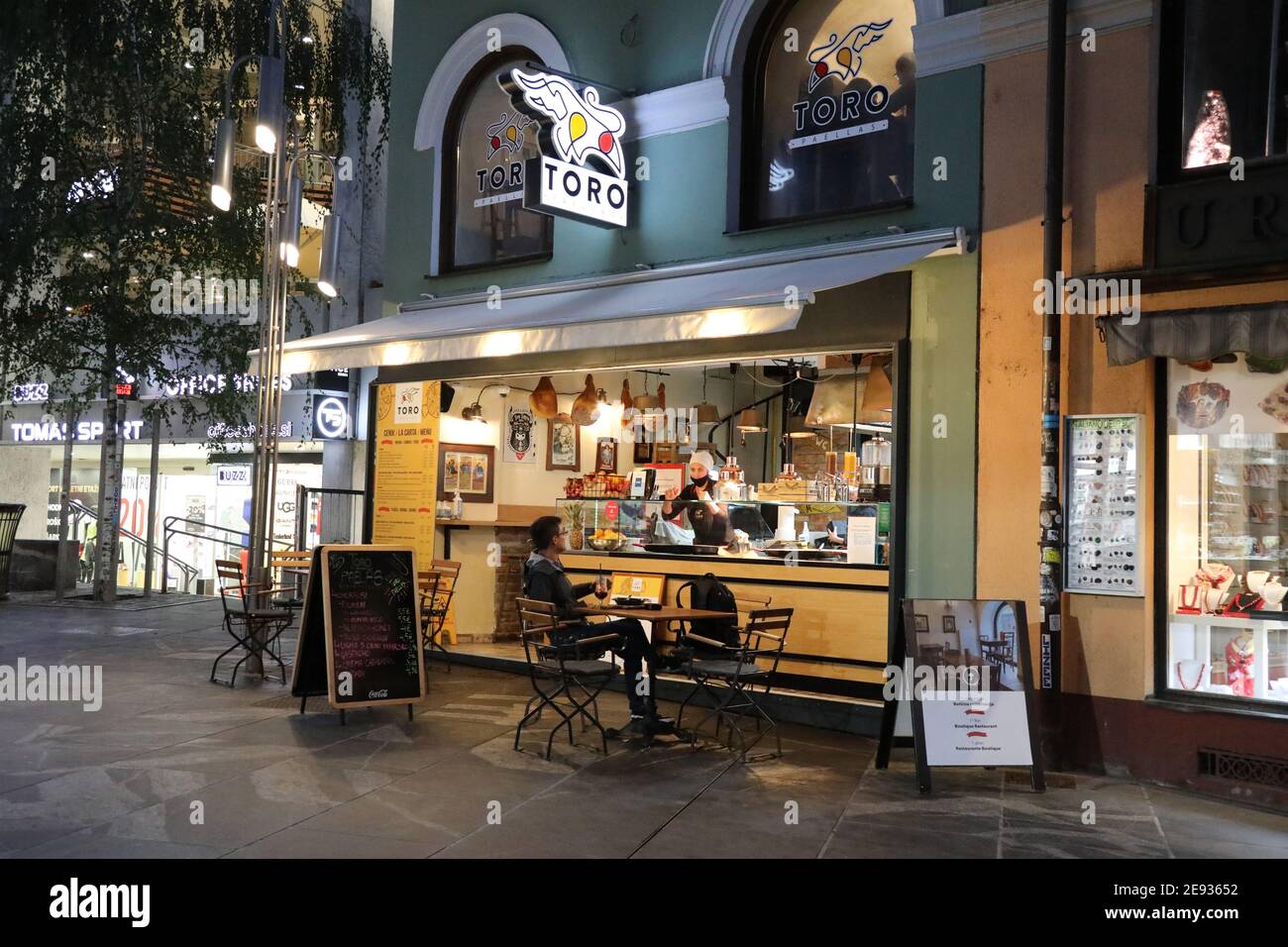 RESTAURANT espagnol TORO à Ljubljana Banque D'Images