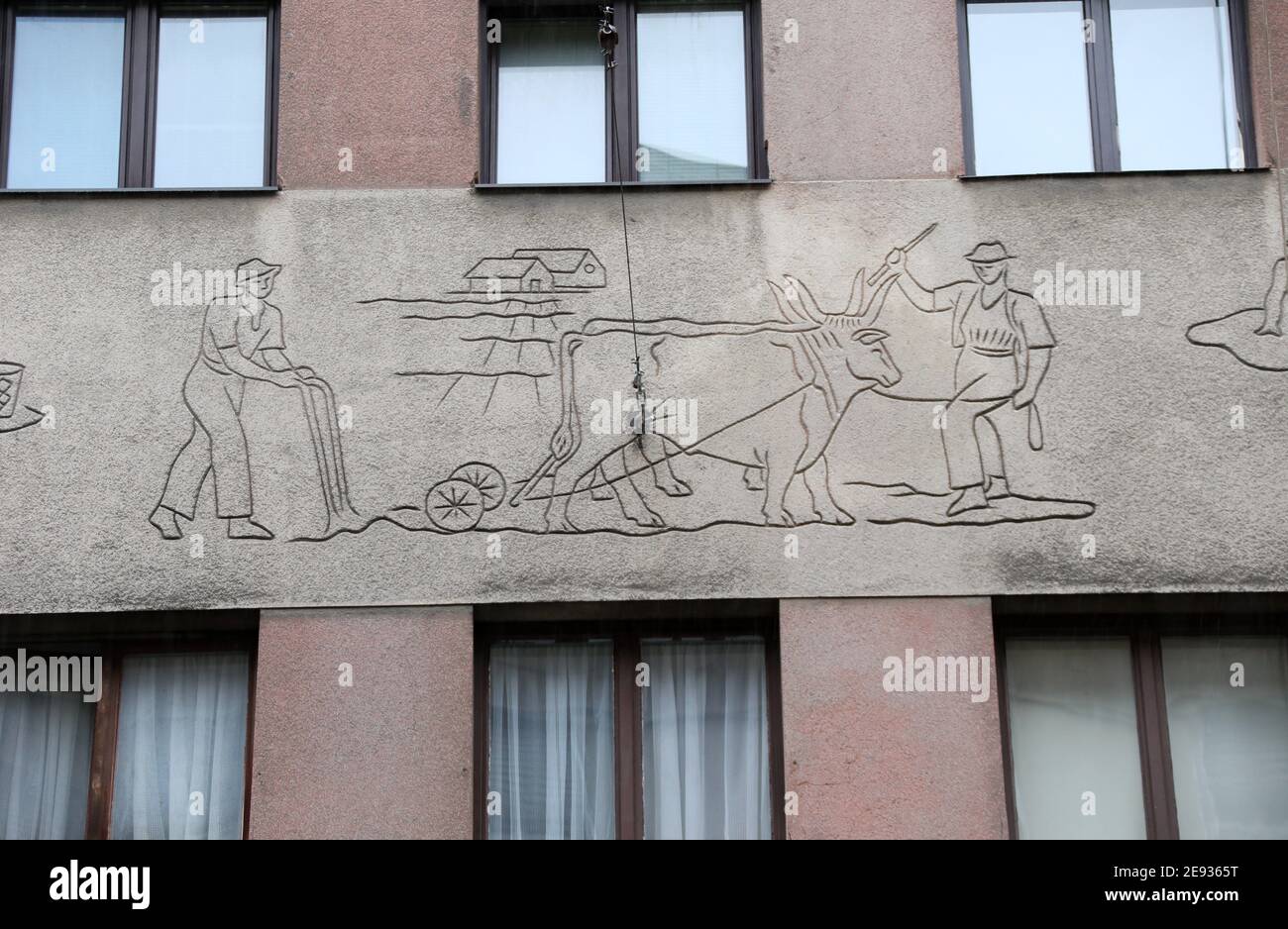 Représentation d'un style de vie campagnard dans un bâtiment à Ljubljana Banque D'Images