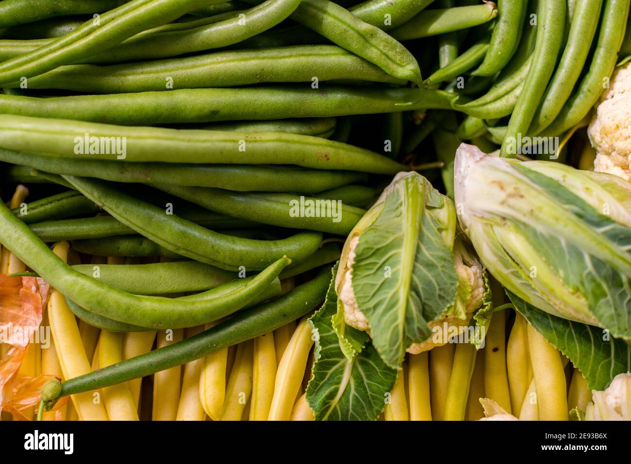 Assortiment de légumes de la ferme au restaurant Banque D'Images