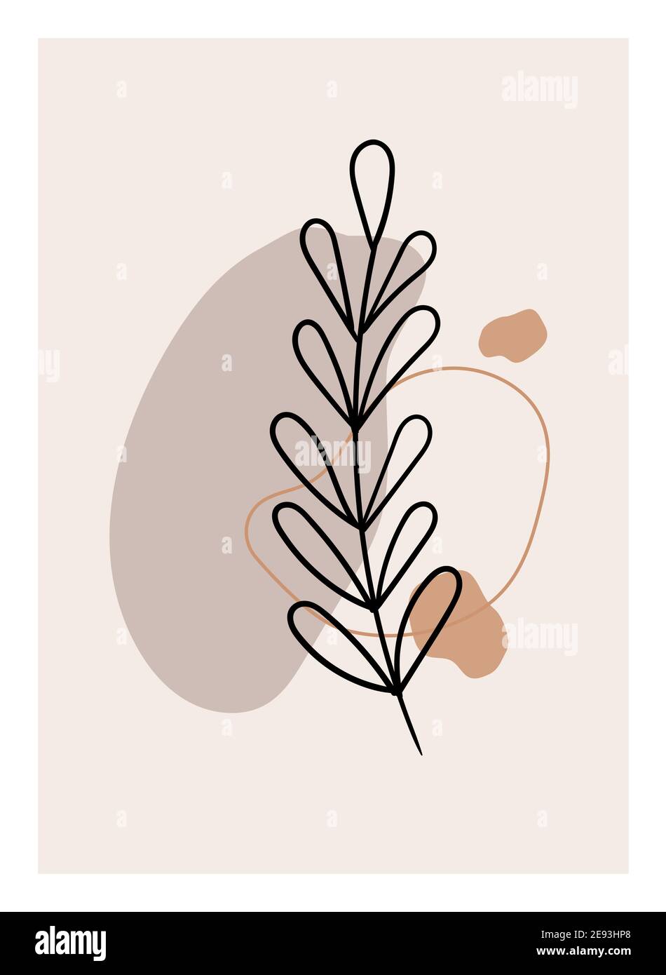 Illustration de la paroi du boho illustration vectorielle minimale avec des formes organiques végétales et abstraites. Image botanique tendance Illustration de Vecteur