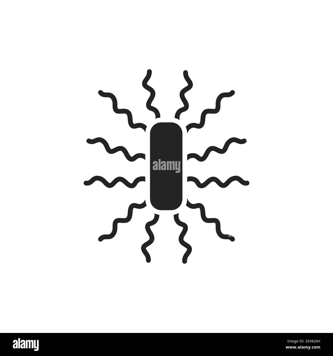 Icône de glyphe noir péritricheux de bactéries. Illustration vectorielle. Illustration de Vecteur