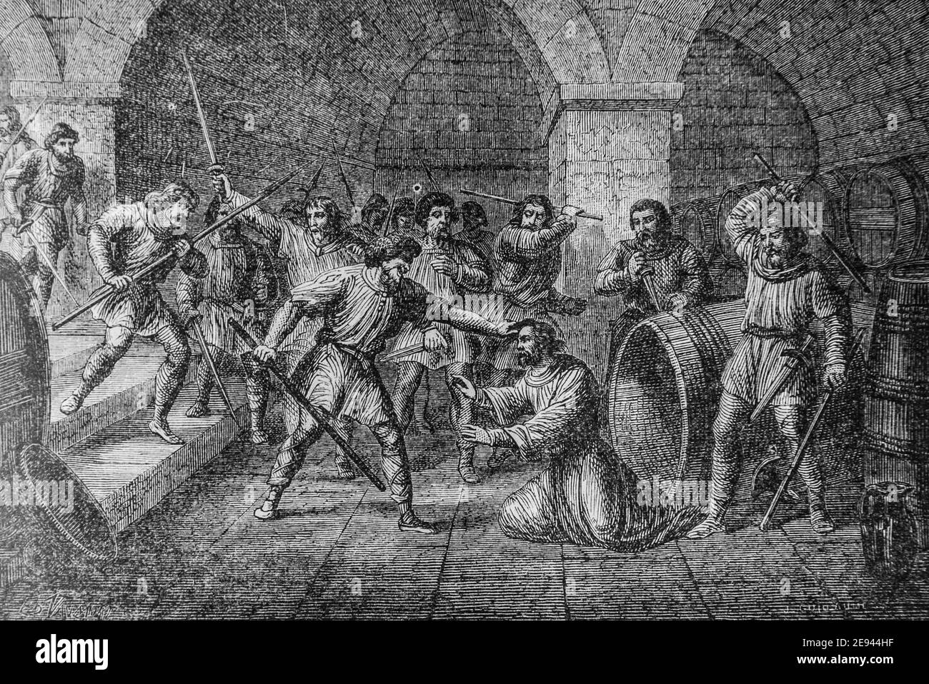 repas de gaudri,eveque de laon 1072-1180, histoire populaire de france par henri martin,éditeur fournissant 1860 Banque D'Images