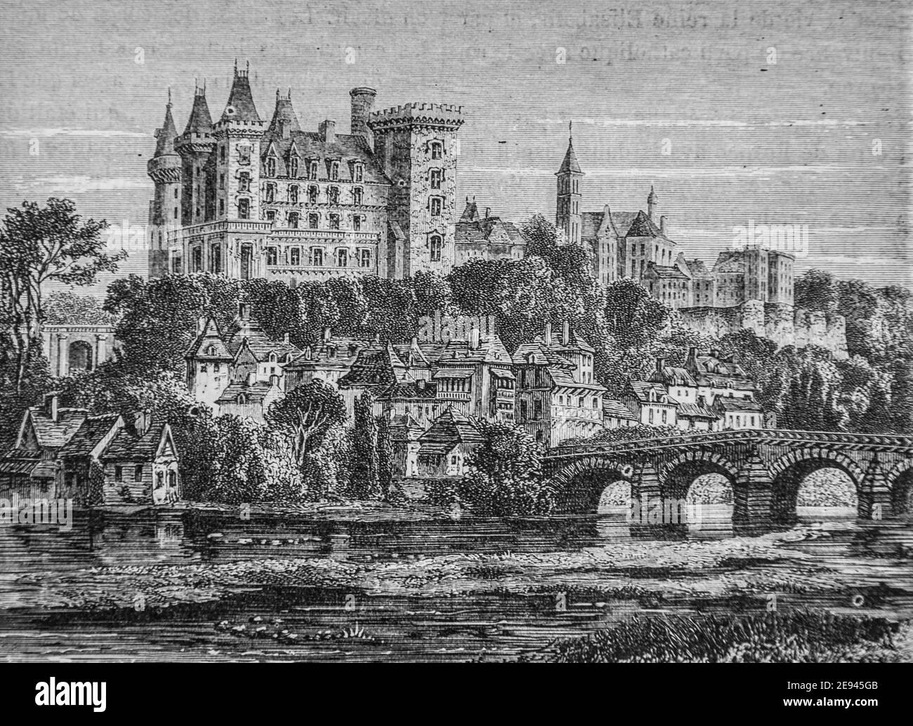 château de pau 1434-1493, histoire populaire de france par henri martin, éditeur fournissant 1860 Banque D'Images