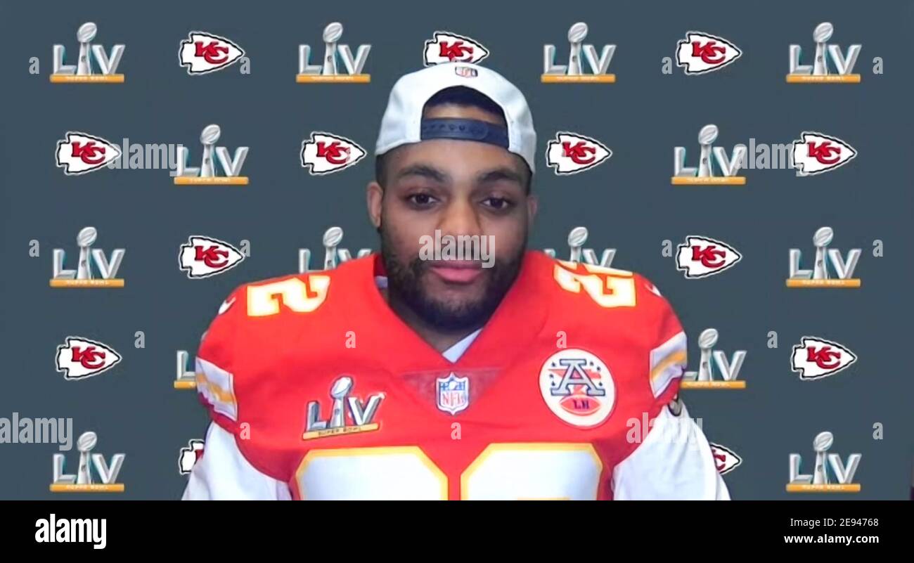 Kansas City Chiefs 22 Securite Gratuite Juan Thornhill Parle Lors De La Diffusion De Medias Virtuels Kansas City Chiefs Le 2 Fevrier 21 En Prevision Du Super Bowl Lv Qui Se Tiendra