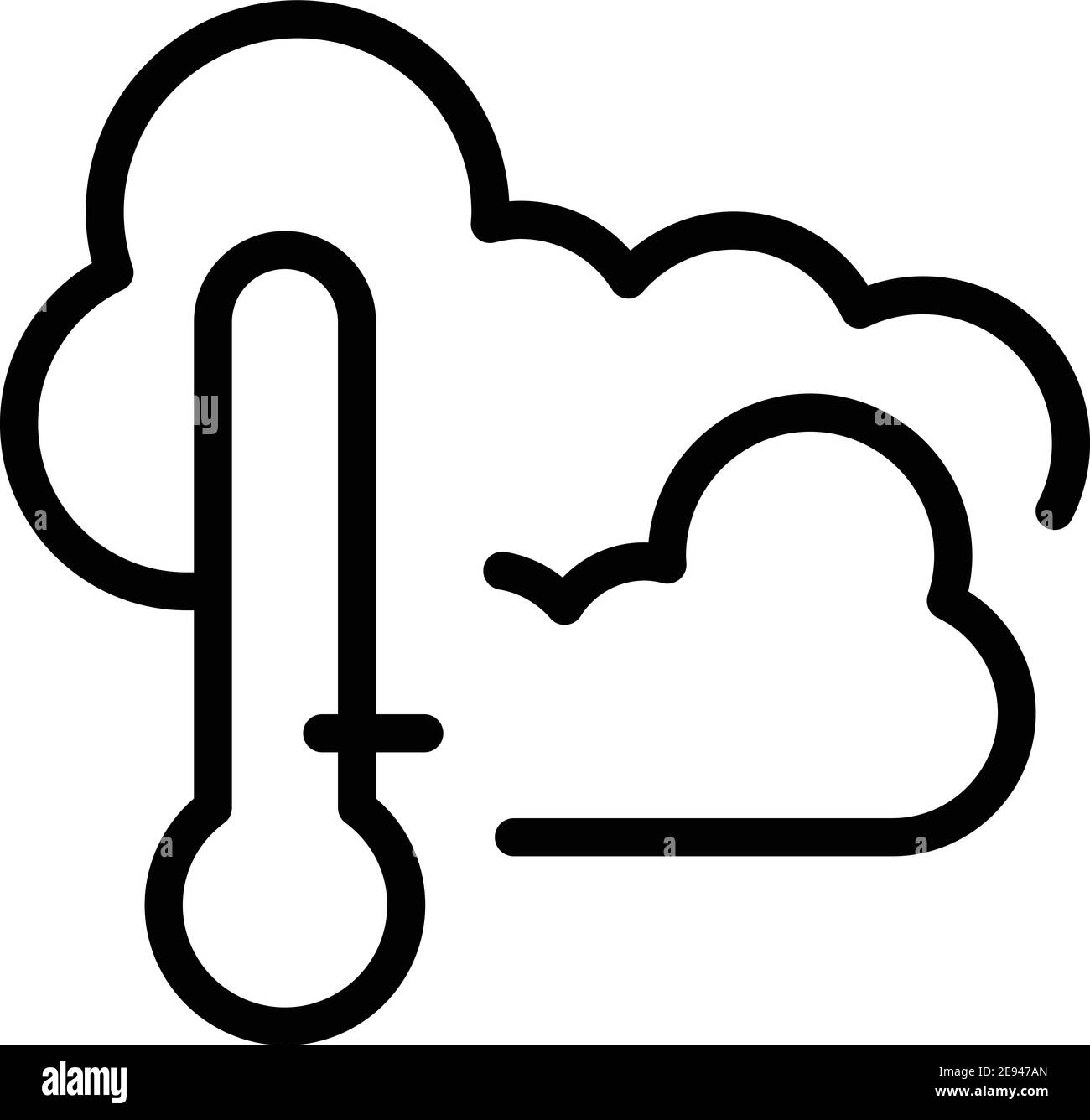 Icône temps nuageux. Contour ciel nuageux icône de vecteur de temps pour la conception de Web isolé sur fond blanc Illustration de Vecteur