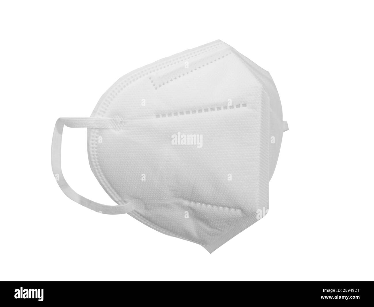 masque médical blanc sous forme de masque porté sur le visage. Banque D'Images