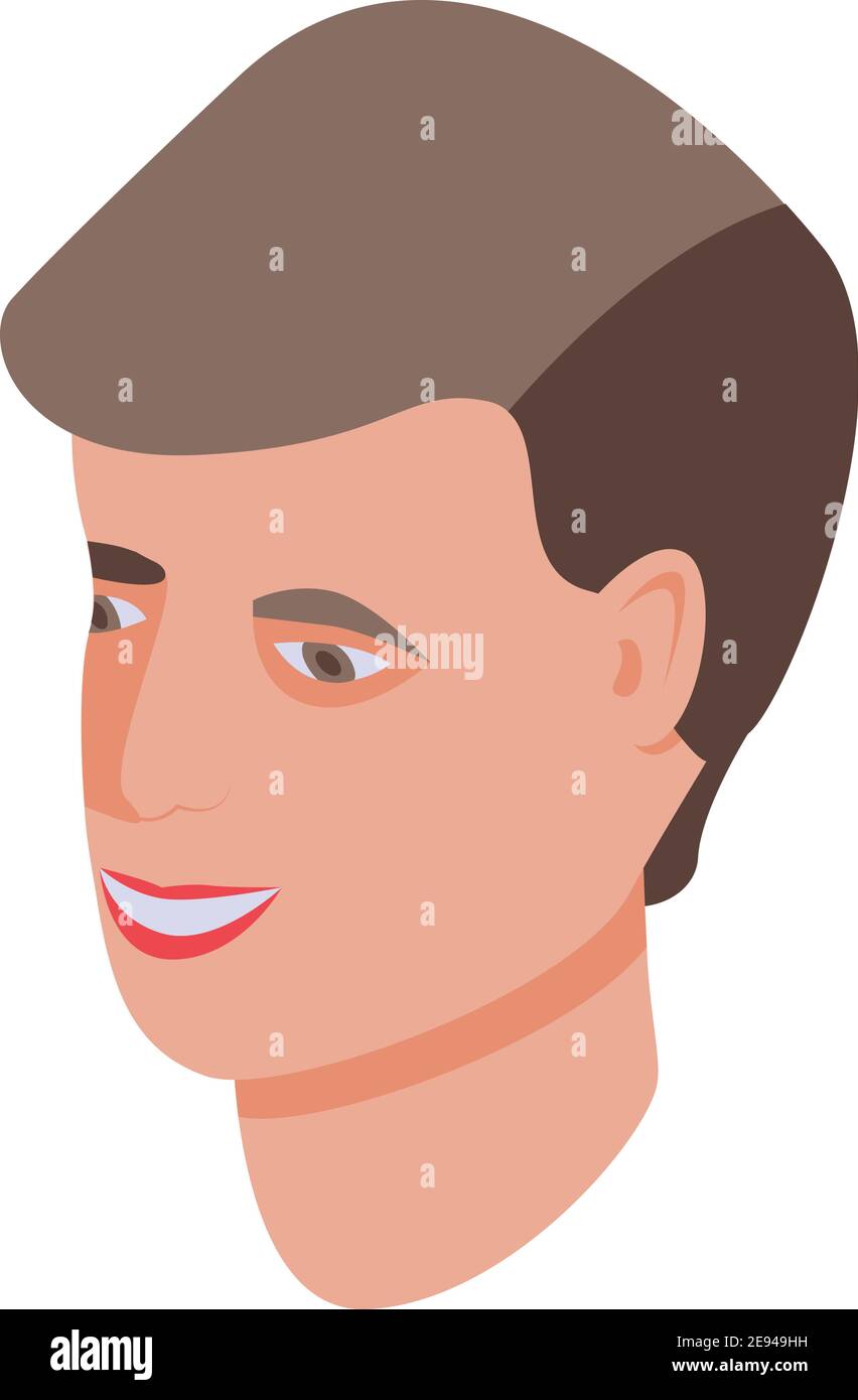 Icône visage souriant adolescent. Isométrique de l'adolescent visage sourire icône vecteur pour la conception de Web isolé sur fond blanc Illustration de Vecteur