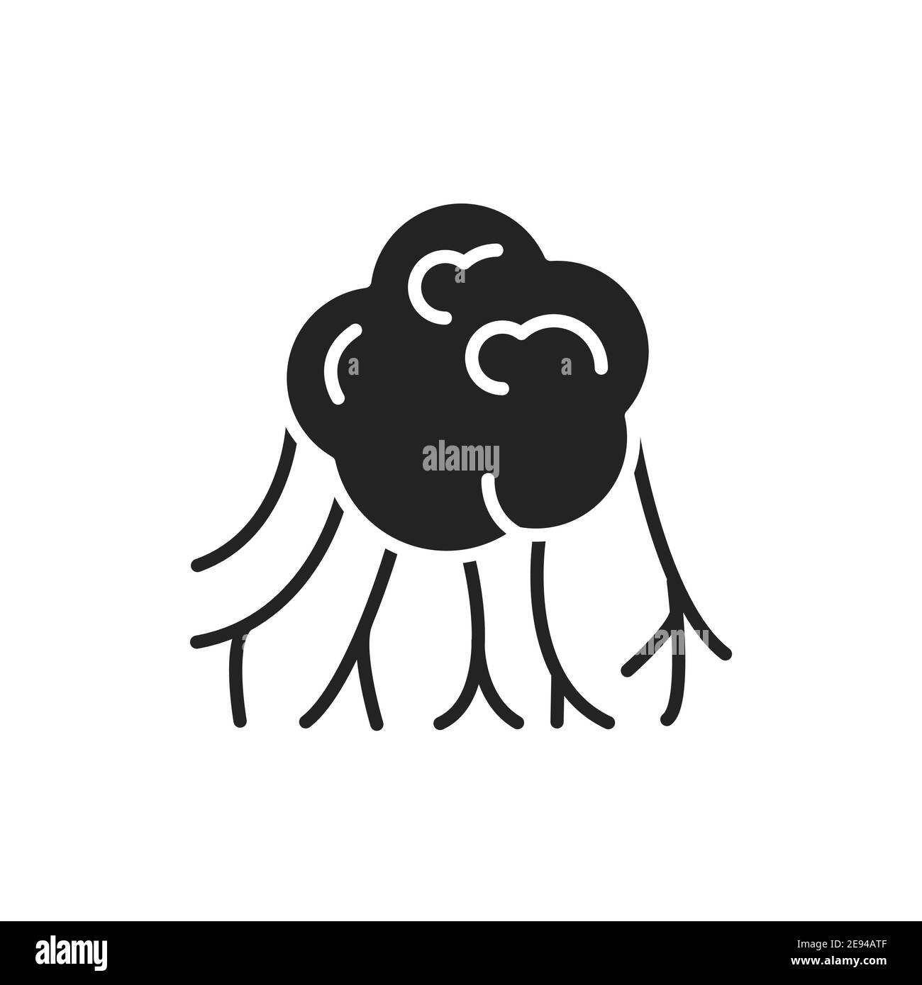 Virus cancer cellule noir glyphe icône. Pictogramme de contour Illustration de Vecteur