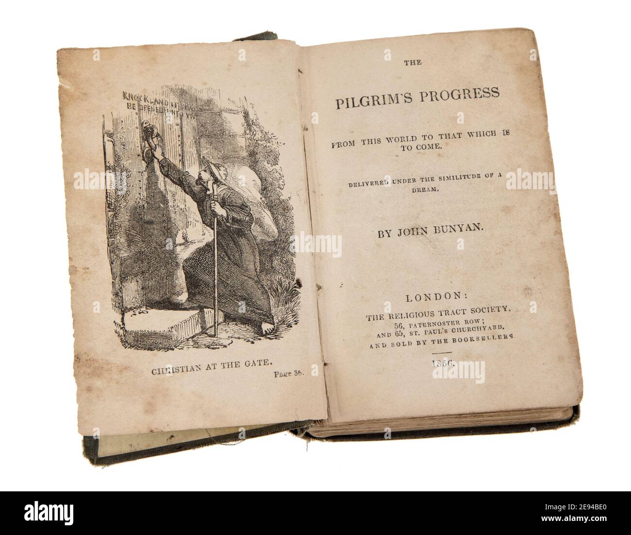 Le progrès du pèlerin par John Buchan publié par un religieux éditeur en 1856 Banque D'Images