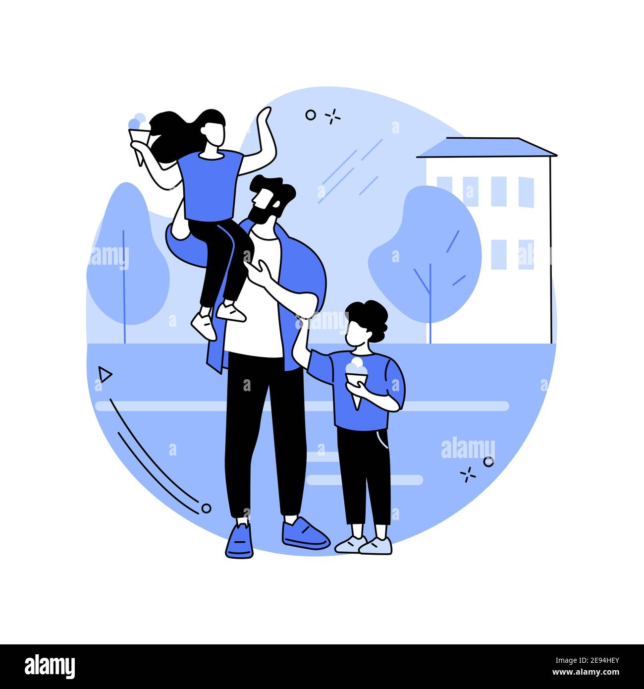 Dessin vectoriel de concept abstrait de dads modernes. Illustration de Vecteur