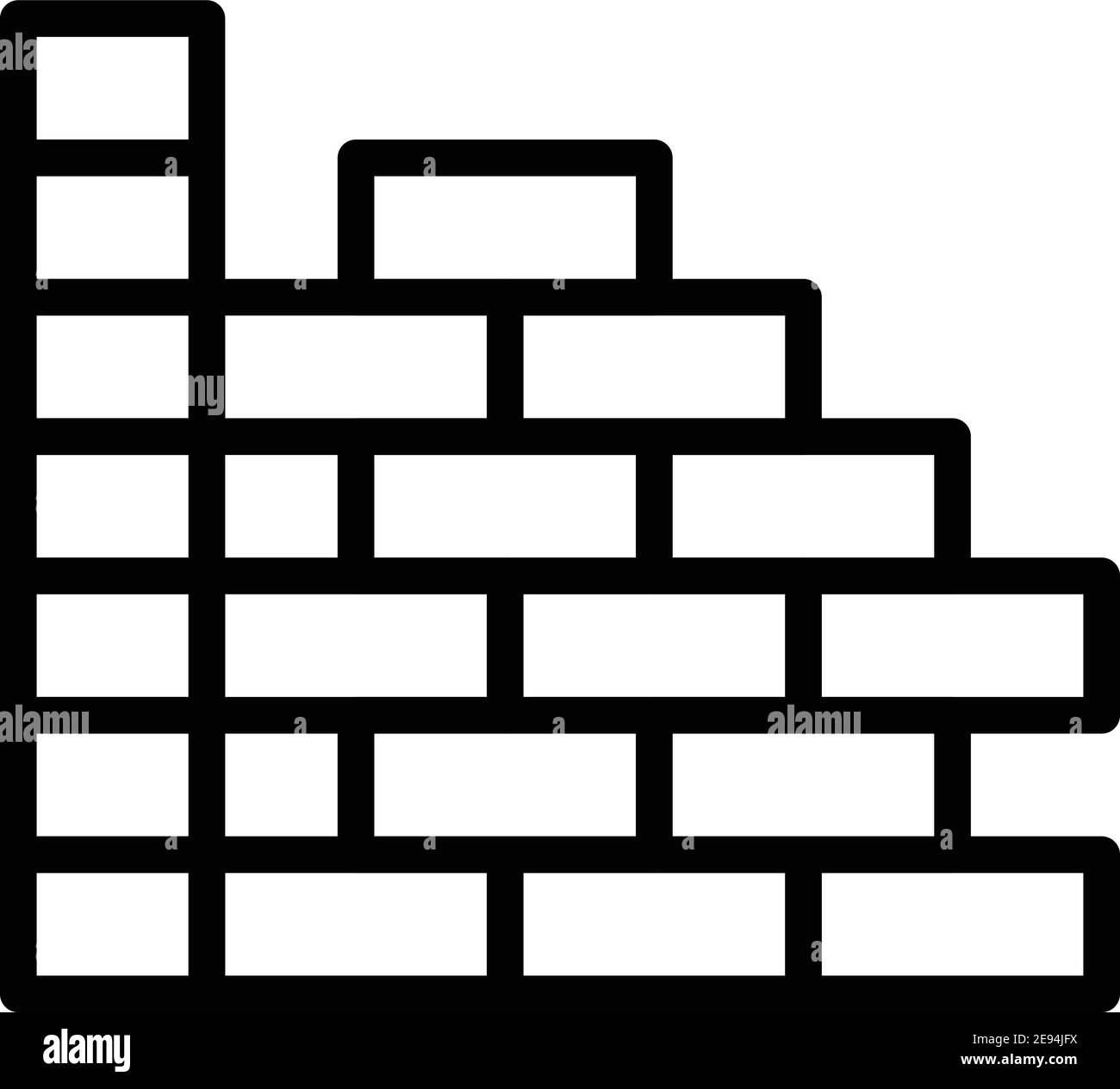 Icône de mur de briques de départ. Icône vectorielle de début de mur de briques pour la conception de sites Web isolée sur fond blanc Illustration de Vecteur