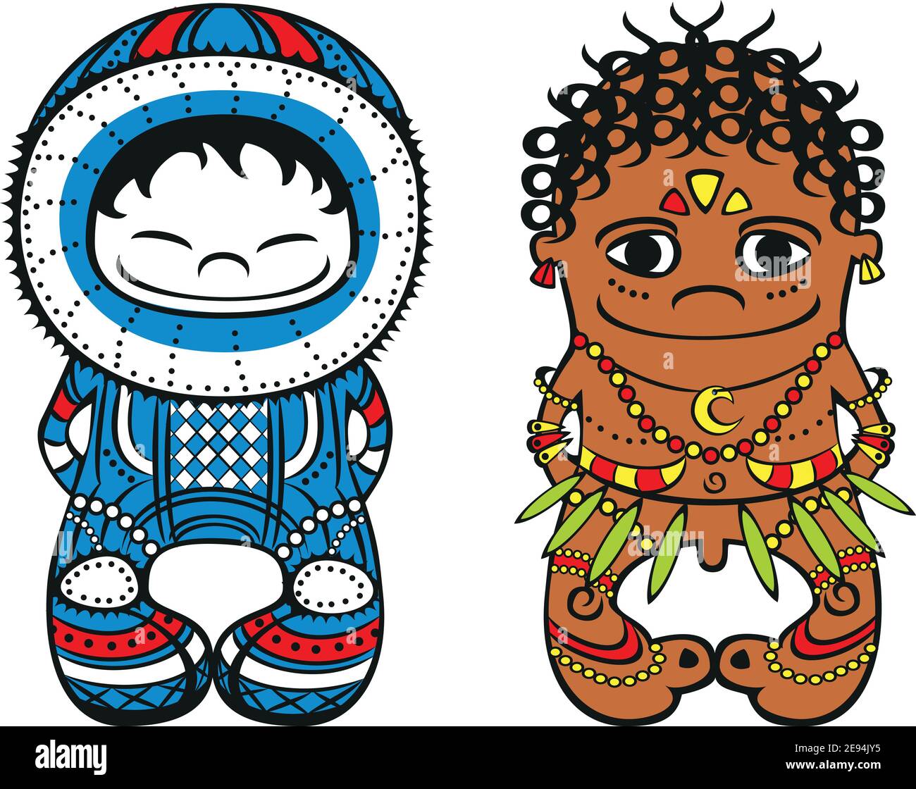 Eskimo et Papuan Illustration de Vecteur