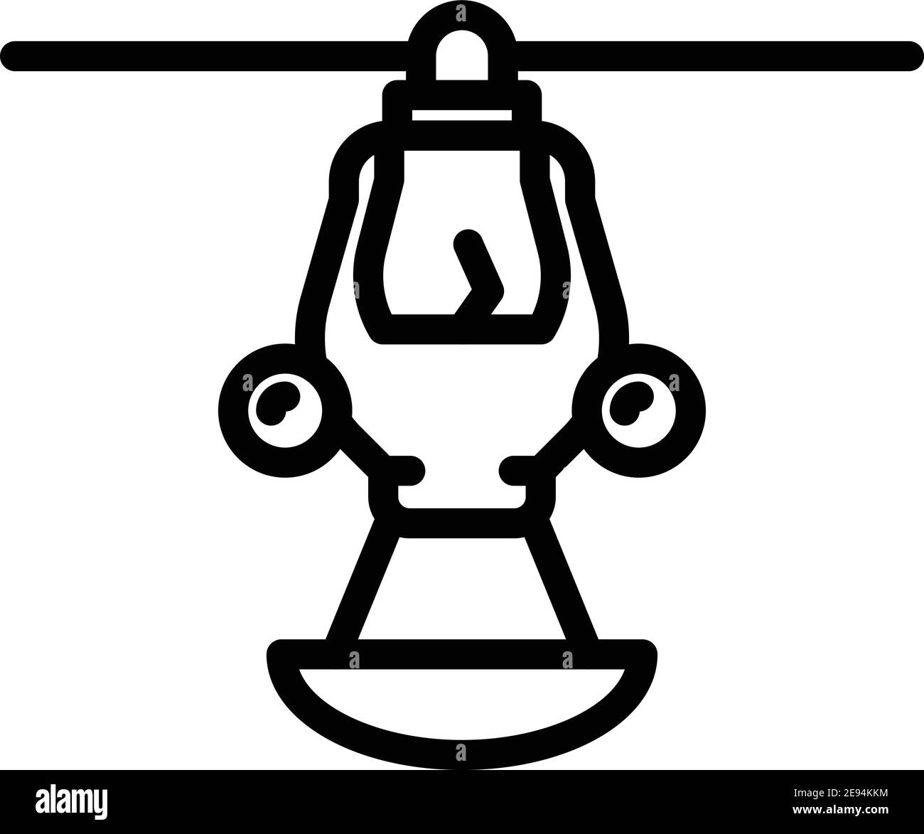 Icône d'aide au sauvetage en hélicoptère. Outline help rescue helicopter vector icon for web design isolé sur fond blanc Illustration de Vecteur