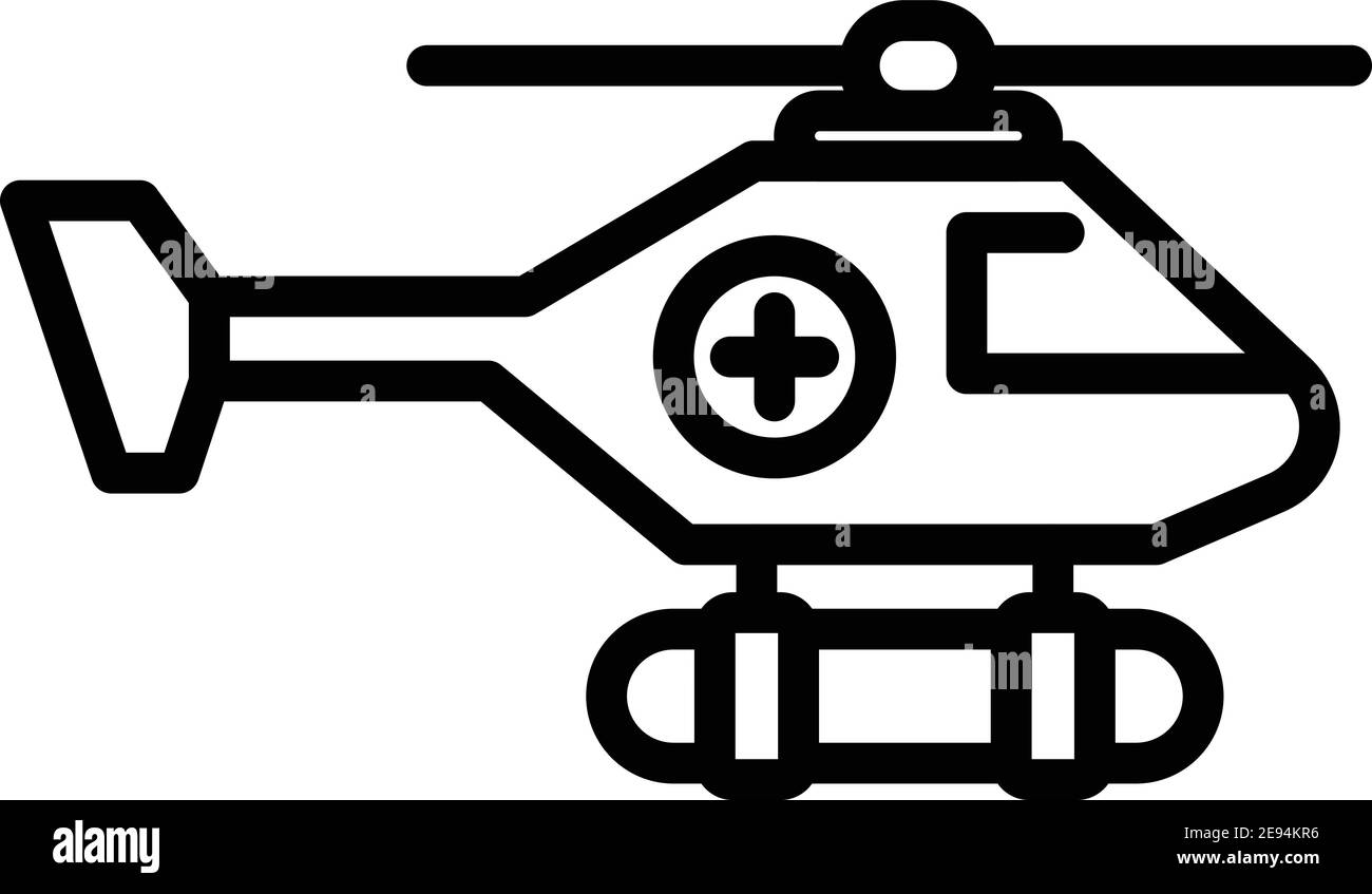 Icône de l'hélicoptère Coast Rescue. Outline Coast Rescue hélicoptère vecteur icône pour la conception de Web isolé sur fond blanc Illustration de Vecteur