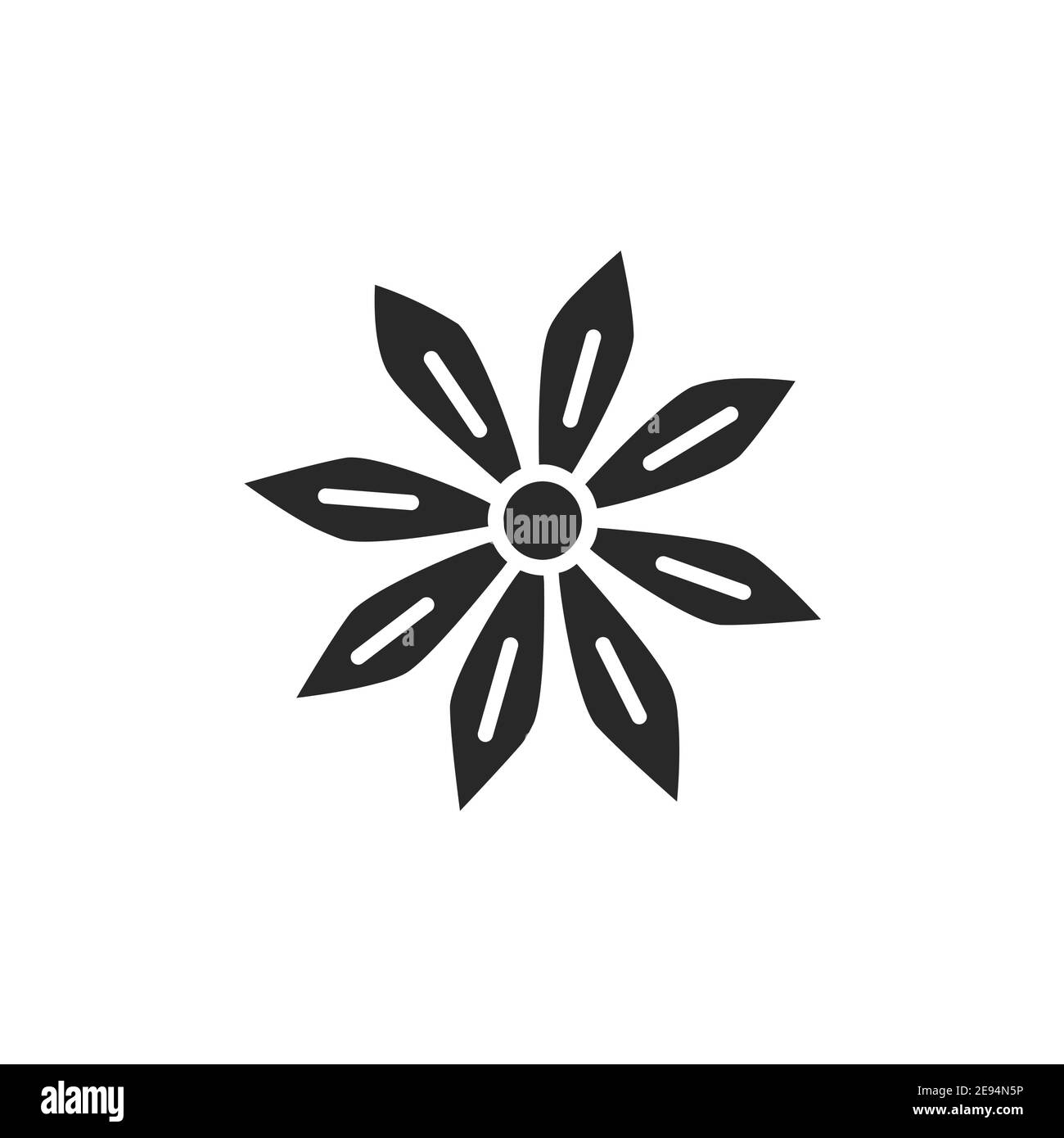 Icône de glyphe noir de plante d'anis étoilé. Illustration vectorielle Illustration de Vecteur