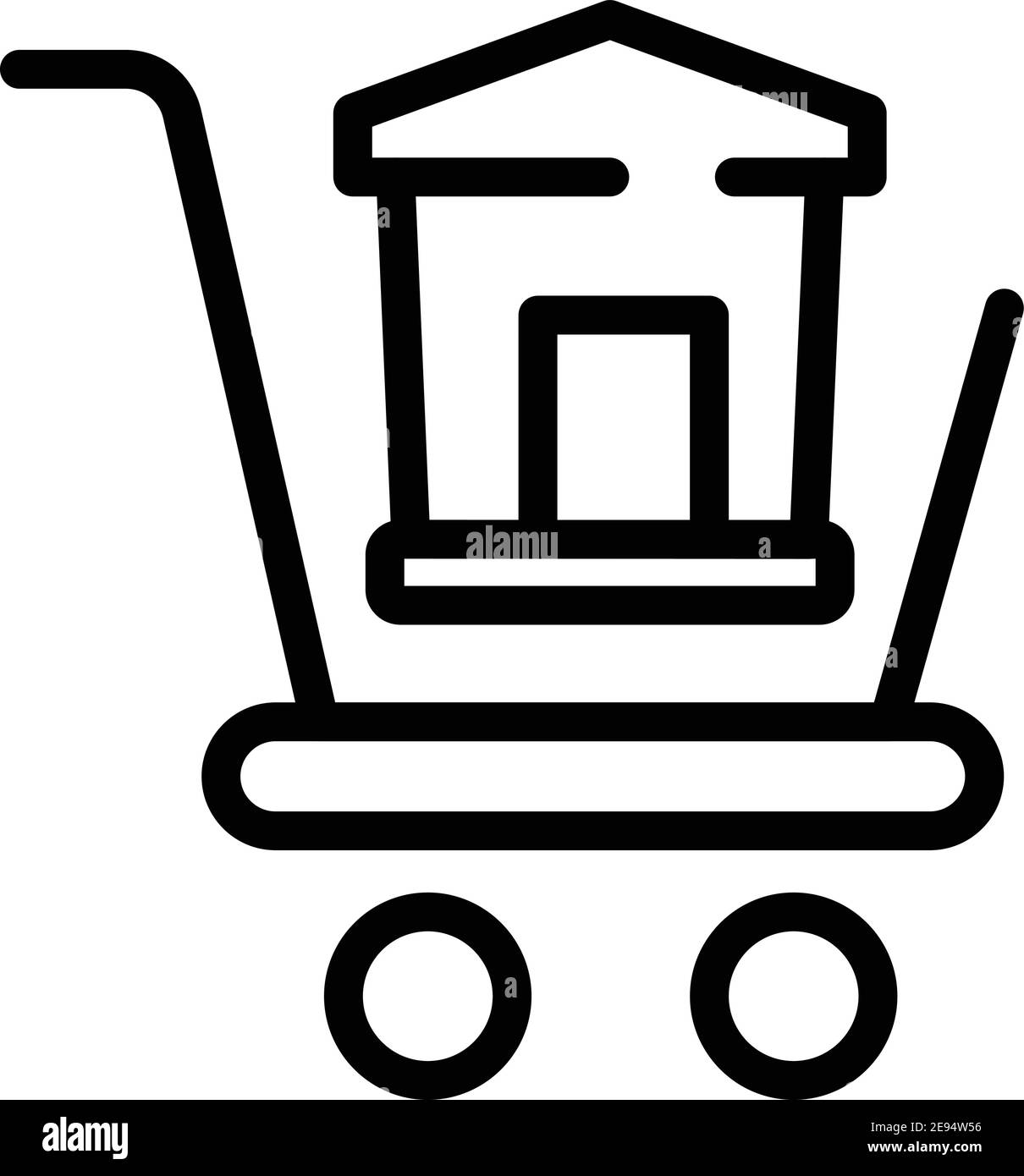 Icône de la maison du panier d'achat. Outline acheter panier maison vecteur icône pour la conception de Web isolé sur fond blanc Illustration de Vecteur