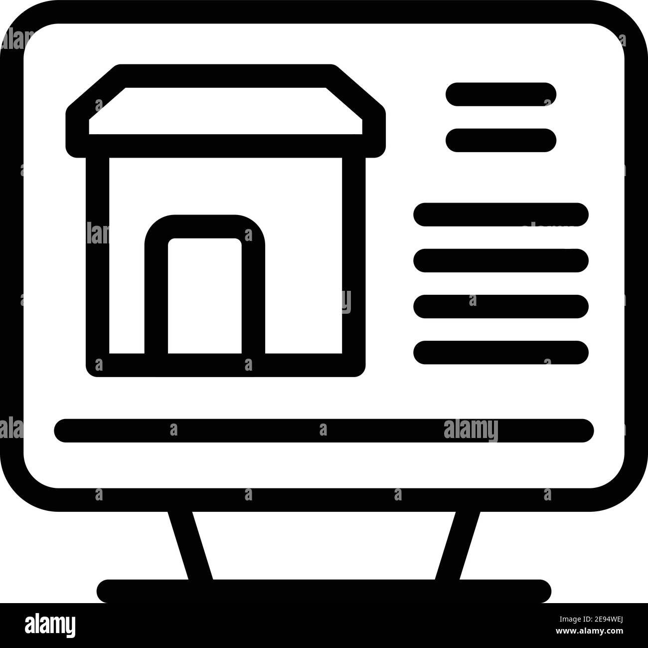 Nouvelle icône de bannière maison. Outline nouvelle maison bannière vector icône pour la conception de sites Web isolé sur fond blanc Illustration de Vecteur