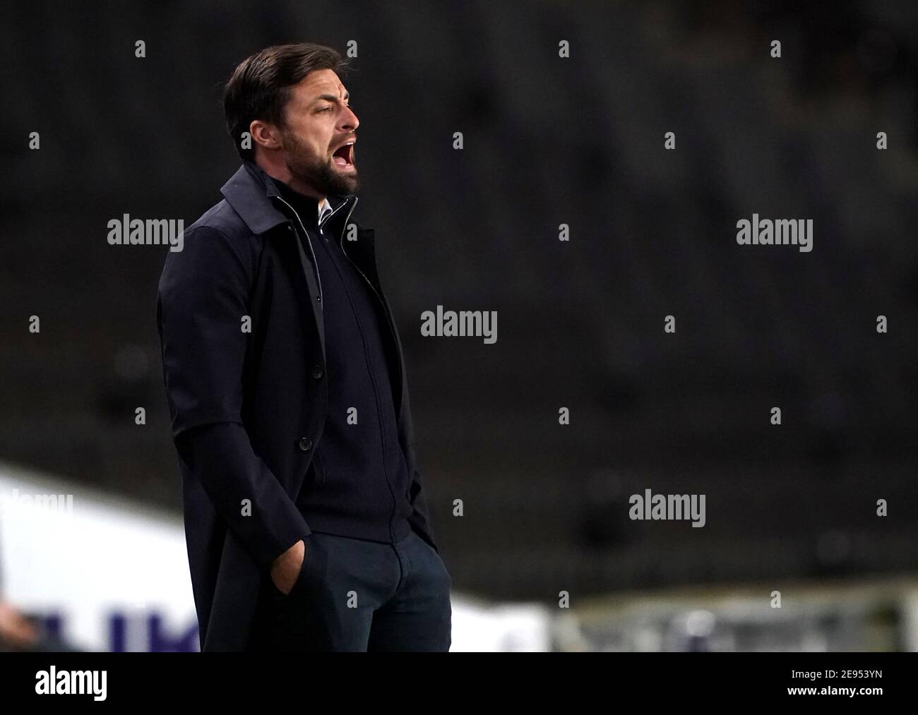 Russell Martin, directeur des dons de Milton Keynes, lors du match final du Trophée du Papa John's au stade MK, à Bletchley. Date de la photo: Mardi 2 février 2021. Banque D'Images