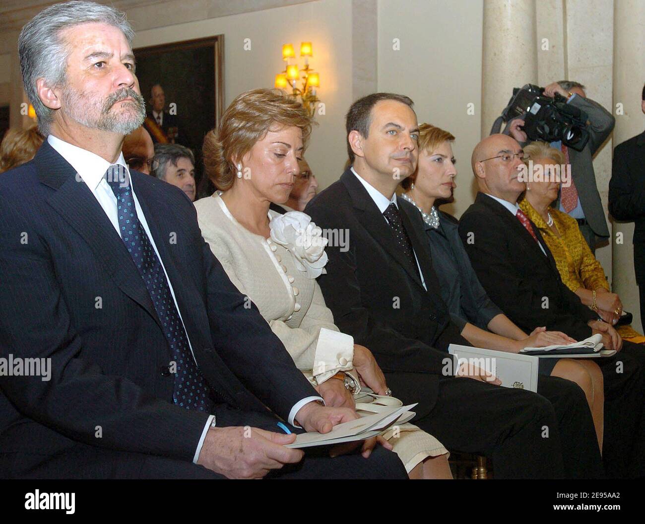 Premier ministre espagnol José Luis Rodriguez Zapatero lors du baptême d'Infanta de l'Espagne la princesse Leonor Borbon-Ortiz au Palais Zarzuela à Madrid, Espagne, le 14 janvier 2006. Photo par Pool/ABACAPRESS.COM Banque D'Images