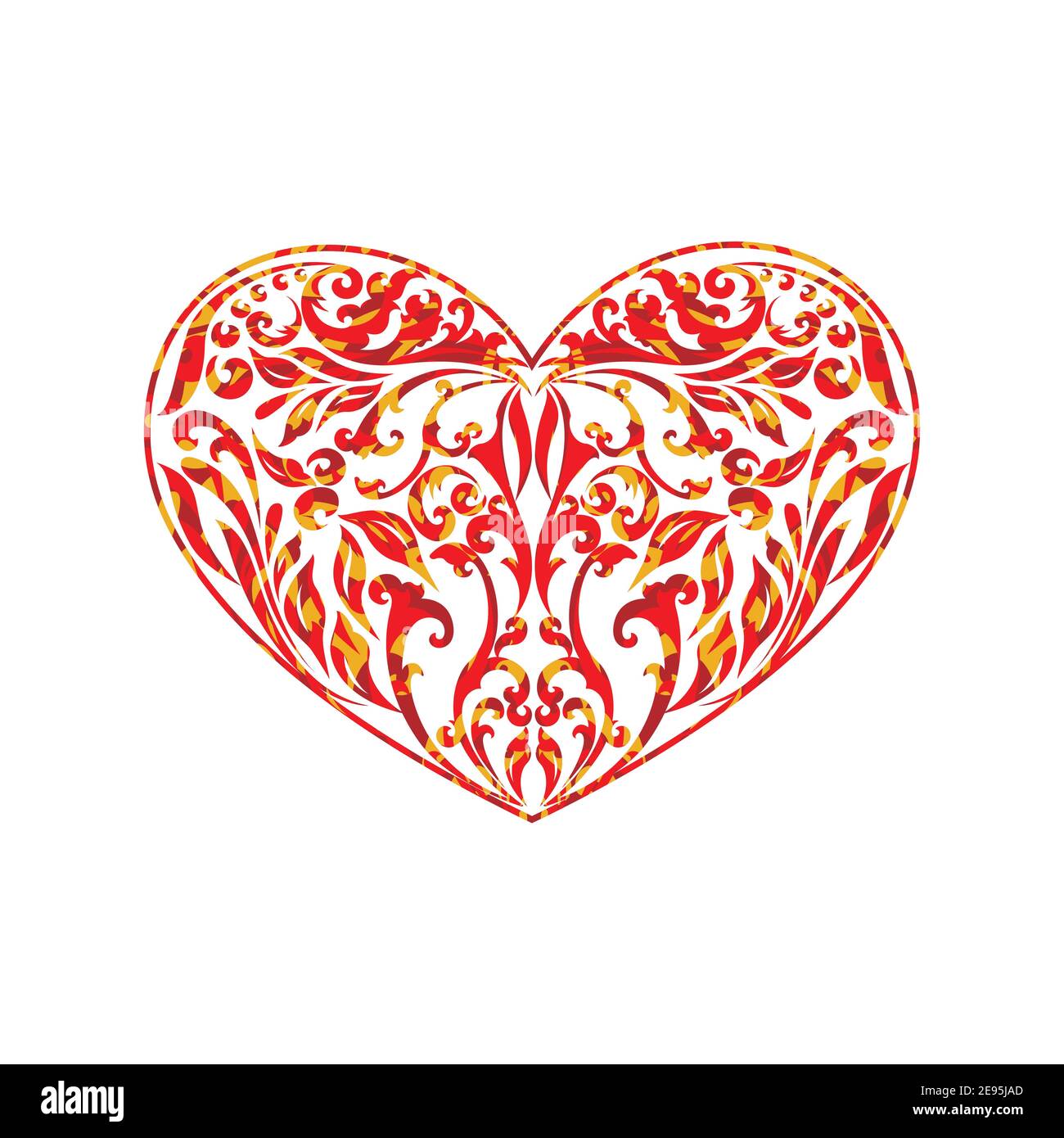 Motif rouge coeurs fleuris Illustration de Vecteur