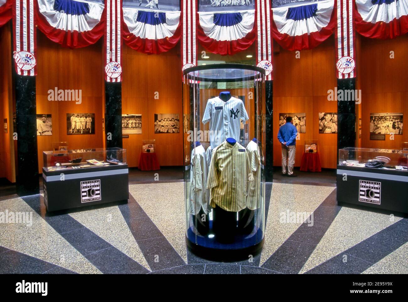 Exposition sur les New york Yankees au National Baseball Hall of Fame de Coopestown, New York Banque D'Images