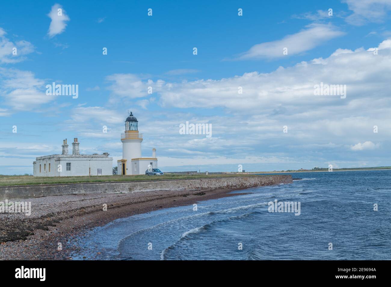 Phare de Chanonry point, Moray Firth, Écosse Banque D'Images