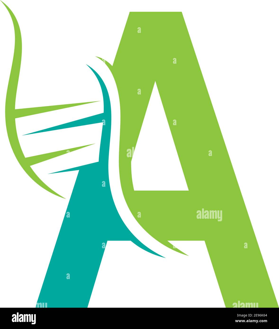 Logo d'icône ADN avec lettre A illustration du modèle Illustration de Vecteur