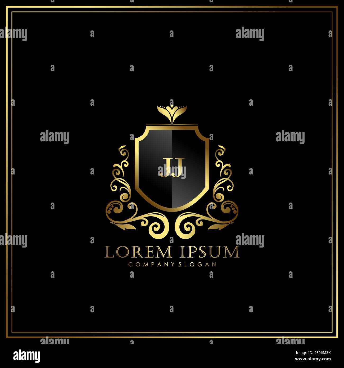 Jj modèle de logo de luxe de lettre initiale dans vecteur pour restaurant, Royalty, Boutique, café, Hôtel, Heraldic, bijoux, mode et autre vecteur illustrat Illustration de Vecteur