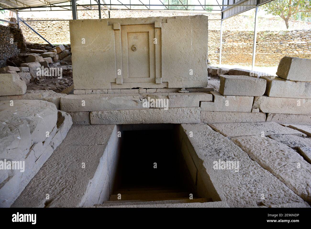 Chambres souterraines au parc archéologique d'Aksum, Tigray, Éthiopie. Banque D'Images