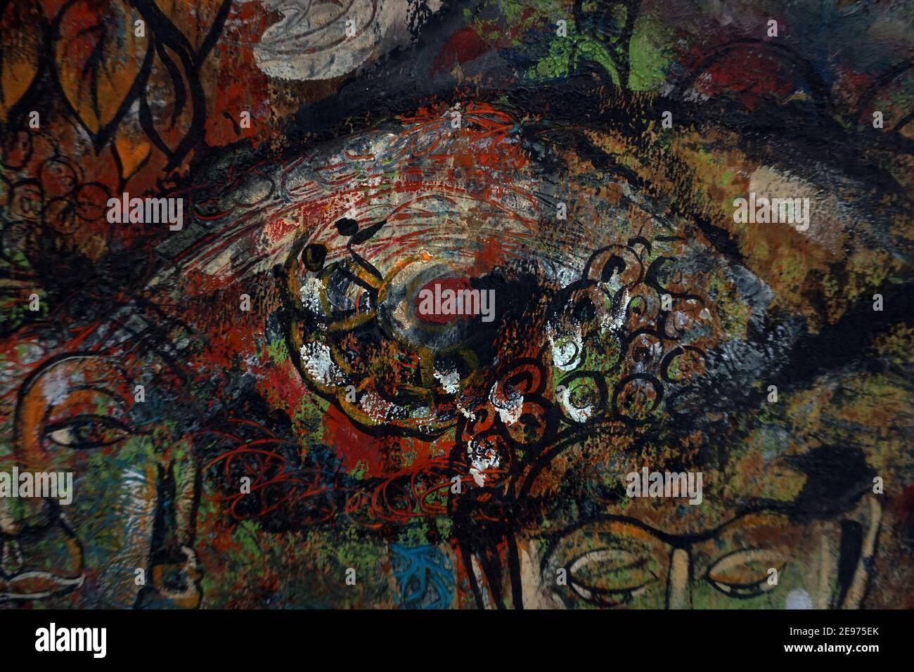 Art, peinture, huile, couleur, statue de Bouddha, Thaïlande Banque D'Images