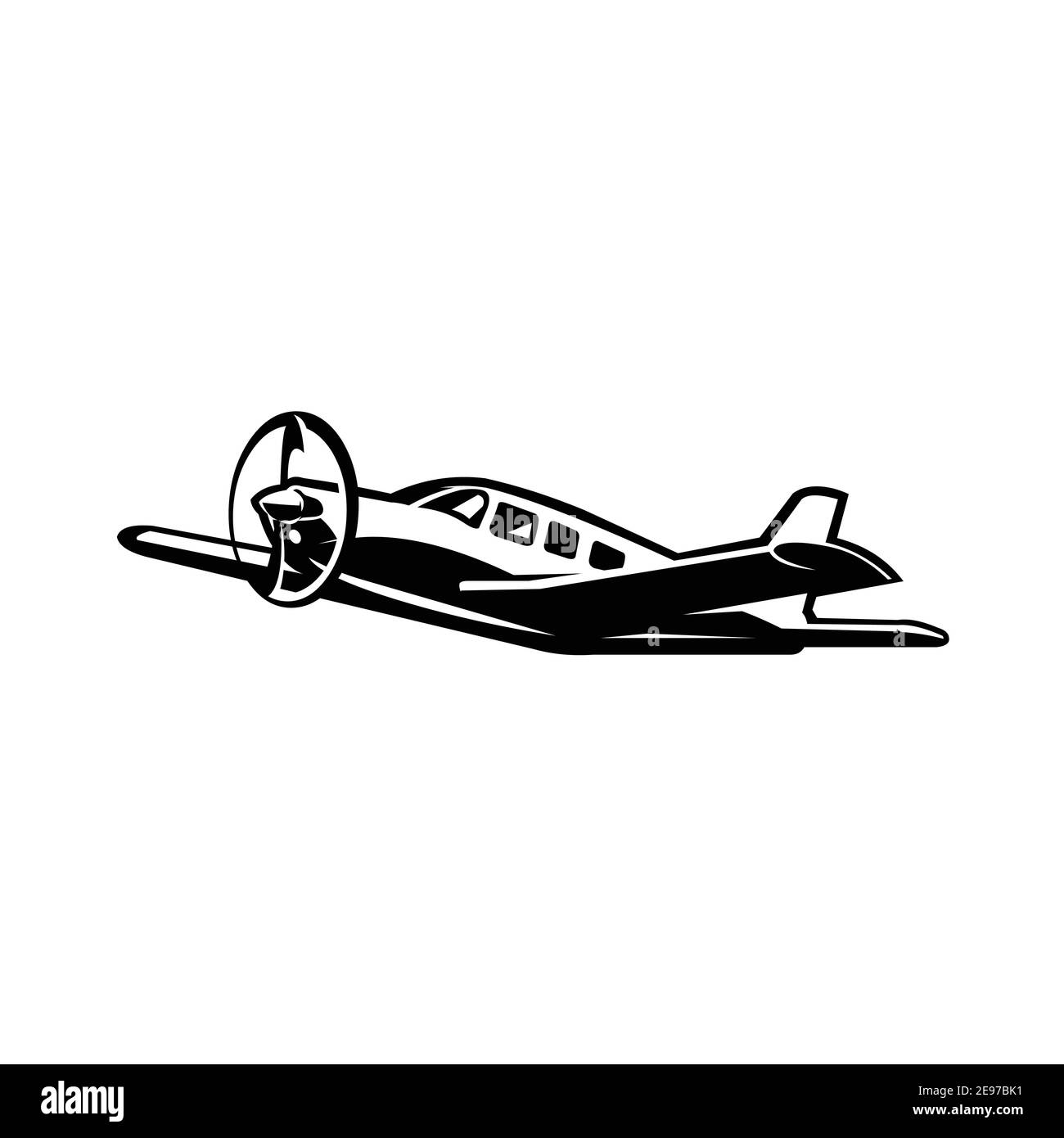 Avion privé, petite hélice, image vectorielle de petit avion isolée Illustration de Vecteur