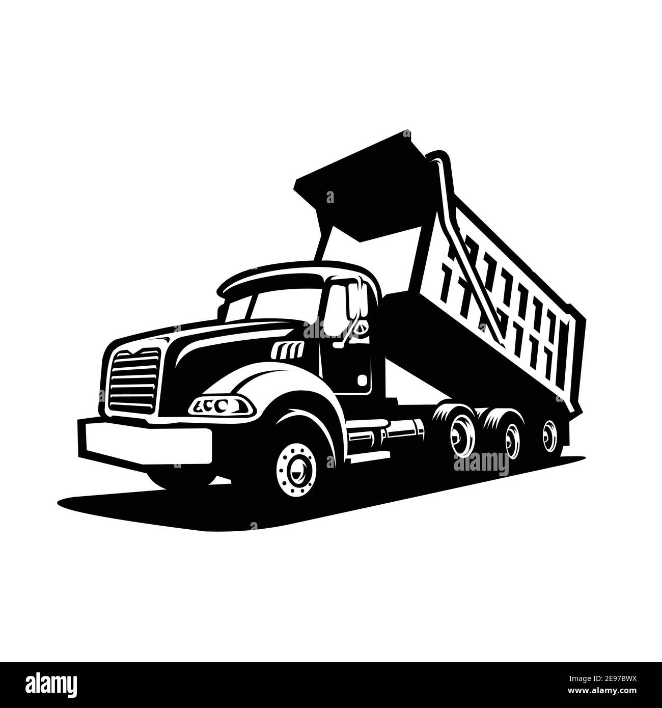 Silhouette de camion-benne, camion-benne, image vectorielle de camion-benne isolée Illustration de Vecteur