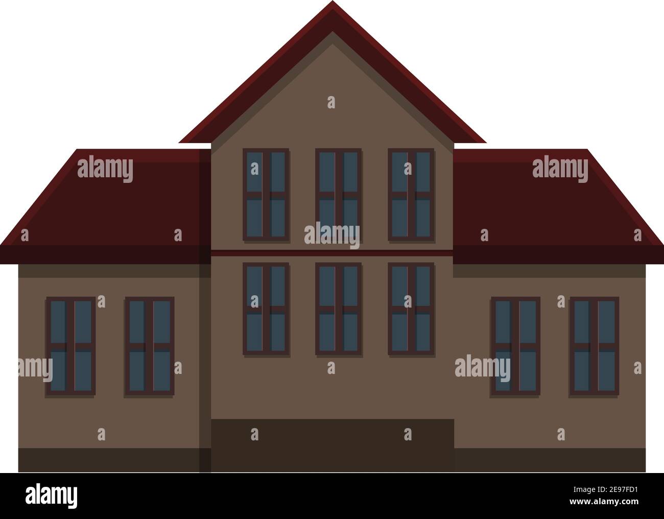 Icône maison créepy Halloween. Dessin animé de halloween Creepy House vector icône pour la conception de Web isolé sur fond blanc Illustration de Vecteur