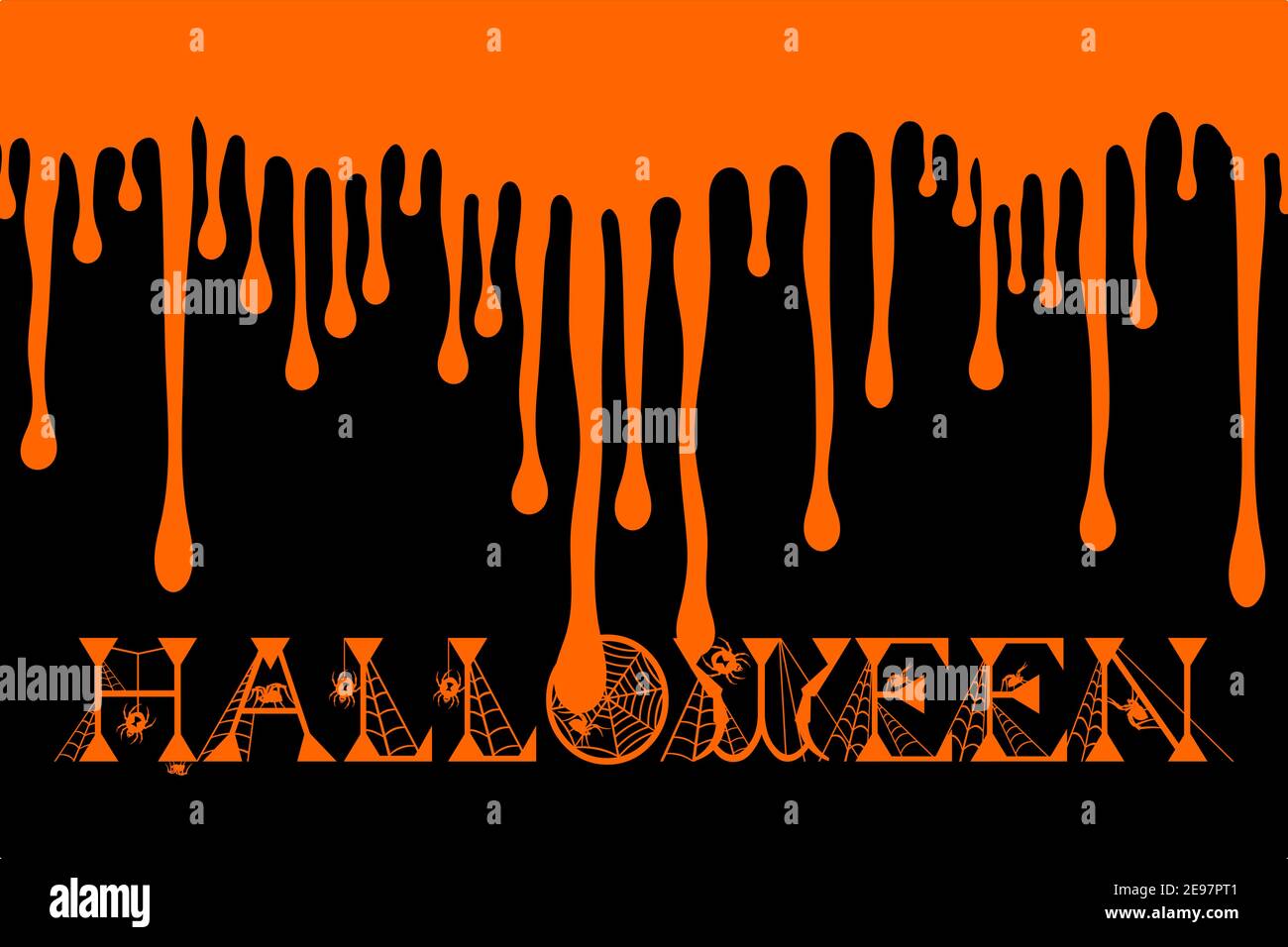 Halloween titre d'arrière-plan silhouette sang goutte liquide coule silhouette isolée effrayant vecteur halloween Illustration de Vecteur