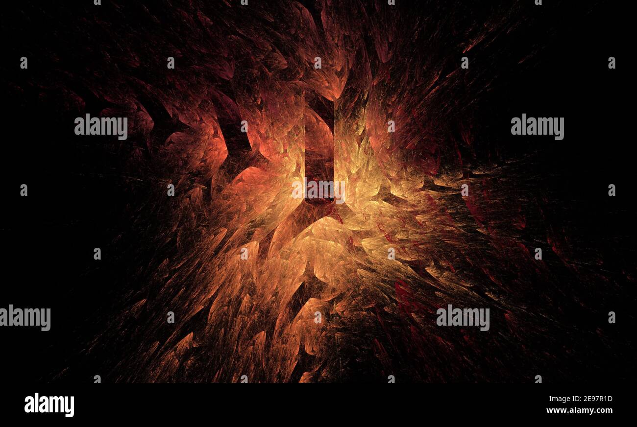Fractales, une éruption volcanique abstraite de lave Banque D'Images