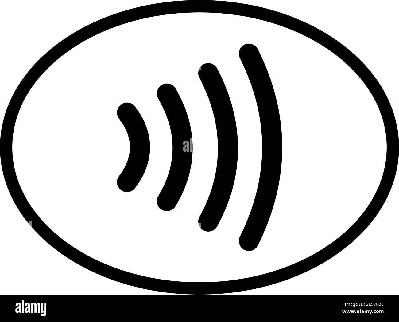 Icône de paiement sans contact isolée sur blanc. Onde payante NFC sans fil et logo de carte de paiement sans contact. Illustration vectorielle Illustration de Vecteur