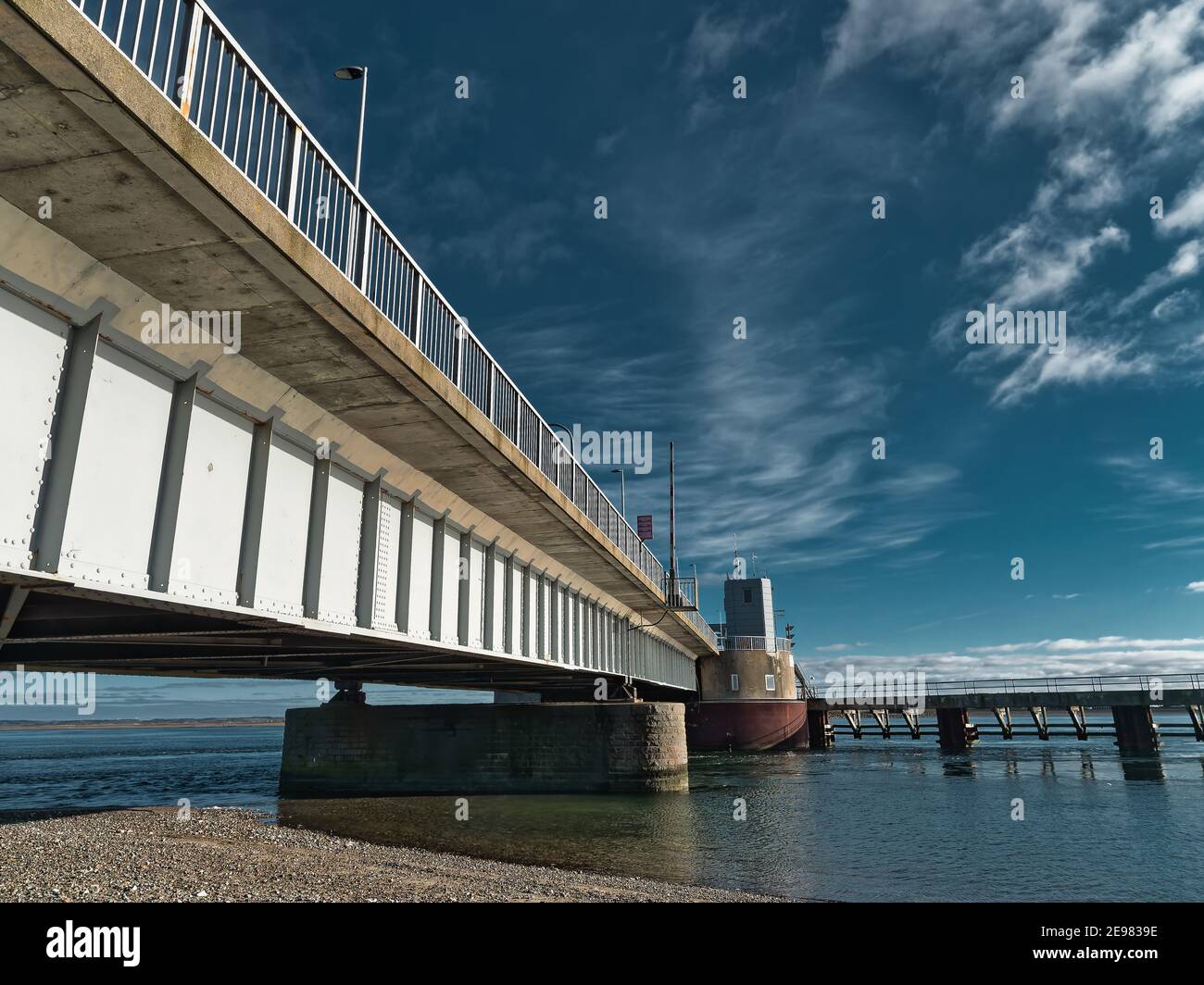 Pont d'Oddesund à un fjord inn rural Danemark Banque D'Images