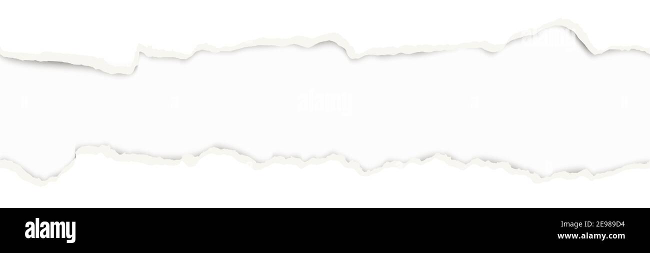 partie supérieure et inférieure de papier ouvert déchiré blanc Illustration de Vecteur