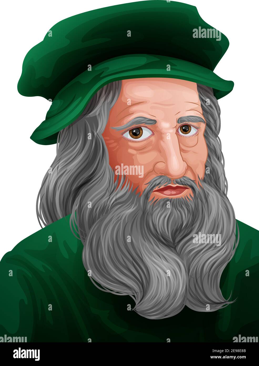 Illustration du portrait Leonardo Da Vinci Illustration de Vecteur