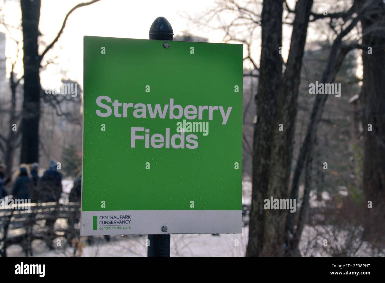 Signe des champs de fraise Banque D'Images