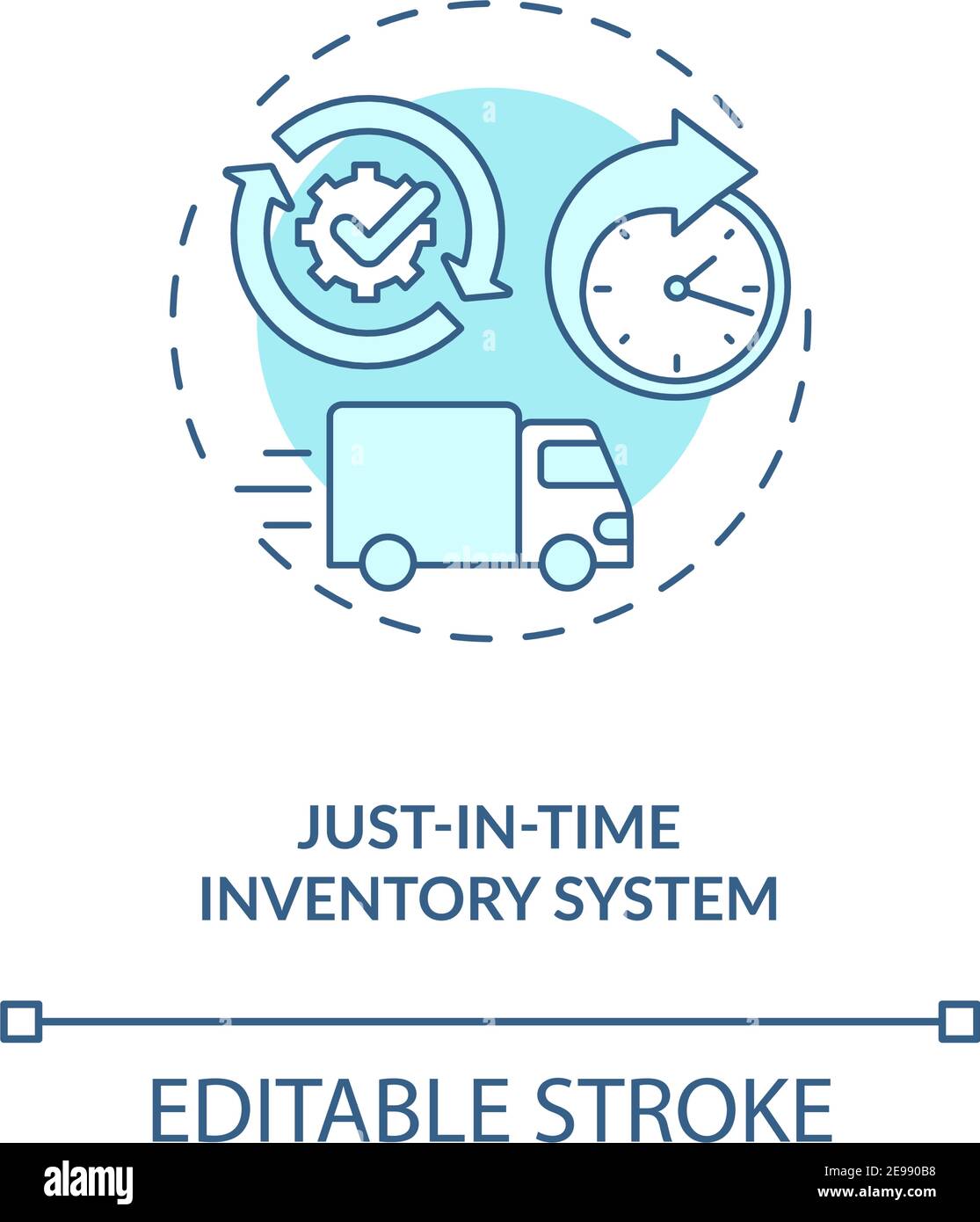 Icône de concept de système d'inventaire juste à temps Illustration de Vecteur