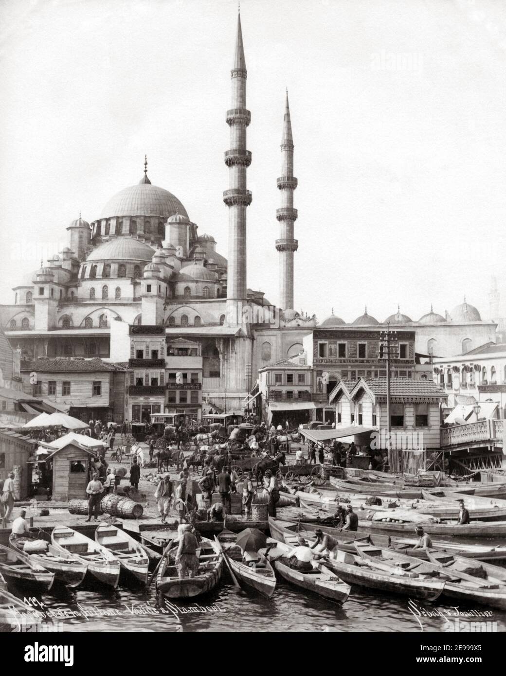 Photographie de la fin du XIXe siècle - Waterfront et Sainte-Sophie, Istanbul, Turquie Banque D'Images